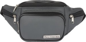 Beltimore Saszetka nerka skórzana biodrówka szara Beltimore F42 3