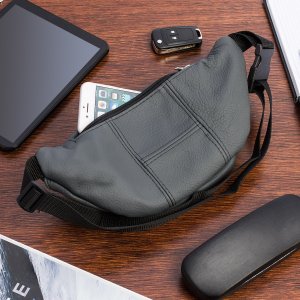 Beltimore Saszetka nerka skórzana biodrówka szara Beltimore F42 6