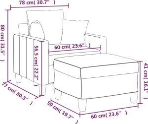 vidaXL vidaXL Fotel z podnóżkiem, winna czerwień, 60 cm, obity tkaniną 7