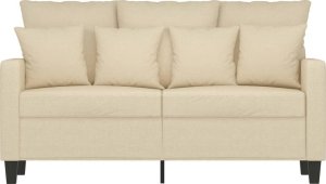 vidaXL vidaXL 2-osobowa sofa, kremowa, 120 cm, tapicerowana tkaniną 3