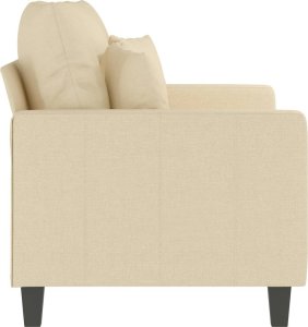 vidaXL vidaXL 2-osobowa sofa, kremowa, 120 cm, tapicerowana tkaniną 4