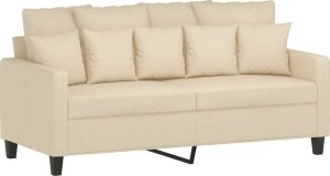 vidaXL vidaXL 2-osobowa sofa, kremowa, 140 cm, tapicerowana tkaniną 2
