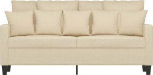 vidaXL vidaXL 2-osobowa sofa, kremowa, 140 cm, tapicerowana tkaniną 3