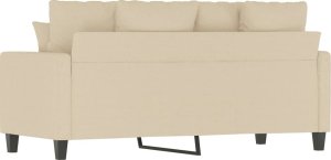 vidaXL vidaXL 2-osobowa sofa, kremowa, 140 cm, tapicerowana tkaniną 5