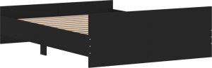 vidaXL vidaXL Rama łóżka z wezgłowiem i zanóżkiem, czarna, 140x190 cm 6