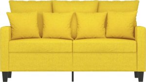 vidaXL vidaXL Sofa 2-osobowa, jasnożółta, 120 cm, tapicerowana tkaniną 3