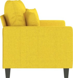 vidaXL vidaXL Sofa 2-osobowa, jasnożółta, 120 cm, tapicerowana tkaniną 4