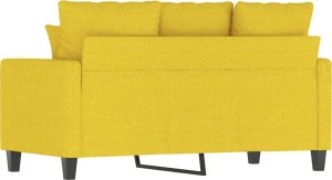 vidaXL vidaXL Sofa 2-osobowa, jasnożółta, 120 cm, tapicerowana tkaniną 5