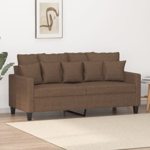 vidaXL vidaXL Sofa 2-osobowa, brązowa, 140 cm, tapicerowana tkaniną 1