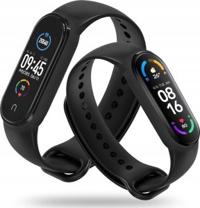 Tech Craft GUMOWA OPASKA XIAOMI MI BAND 5 / 6 / 6 NFC / 7 / 7 NFC CZARNY 1