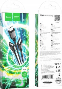 Kabel USB Partner Tele.com USB-A - Lightning 1 m Czarny (X76 Black) 4