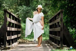 Little Frog Chusta tkana Little Frog - Linen Silver Wildness 4 (3.6 m.) 2