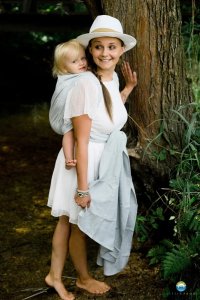 Little Frog Chusta tkana Little Frog - Linen Silver Wildness 4 (3.6 m.) 4