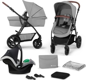 Wózek KinderKraft Universalus vežimėlis Kinderkraft Moov CT 3in1 Mink Pro, grey 1