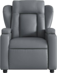 vidaXL Rozkładany fotel masujący, szary, obity sztuczną skórą 4