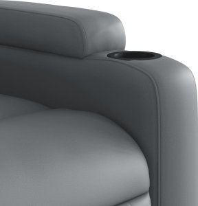 vidaXL Rozkładany fotel masujący, szary, obity sztuczną skórą 9