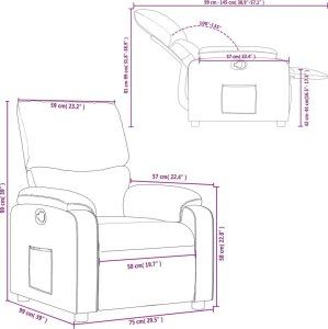 vidaXL Fotel rozkładany, ciemnobrązowy, obity tkaniną 11