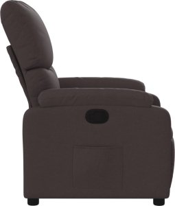 vidaXL Fotel rozkładany, ciemnobrązowy, obity tkaniną 4