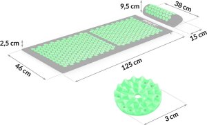 Neo-Sport NeoSport Mata do akupresury z kolcami  NS-901 czarno-zielona 9