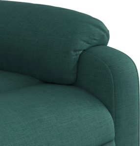 vidaXL Rozkładany fotel masujący, ciemnozielony, obity tkaniną 9