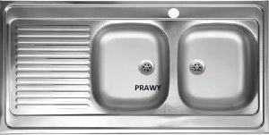 Zlewozmywak Kuchinox SK6_021T / / ZLEW / STALOWY NAKŁADANY 60X120 2KOM Z OC. GŁADKI + SYFON (OKS_B14K) / 4