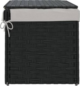 Kosz na pranie vidaXL Kosz na pranie, z pokrywą, czarny, 55,5x35x34 cm, polirattan 5