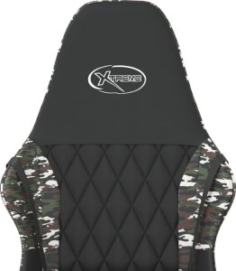 Fotel vidaXL vidaXL Fotel gamingowy, czarny i moro, sztuczna skóra 9