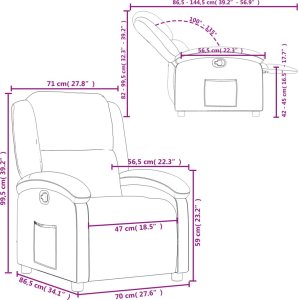 vidaXL Rozkładany fotel, kremowy 11