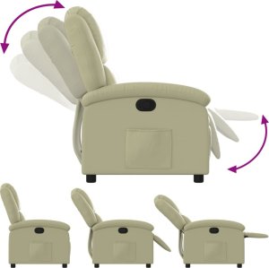 vidaXL Rozkładany fotel, kremowy 4