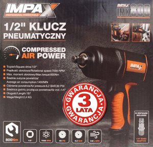 Klucz udarowy Nuair PNEUMATYCZNY KLUCZ UDAROWY 1/2"  800Nm IMPAX 11
