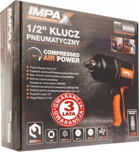 Klucz udarowy Nuair PNEUMATYCZNY KLUCZ UDAROWY 1/2"  800Nm IMPAX 7