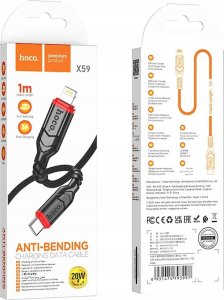 Kabel USB Hoco HOCO kabel Typ C do Lightning PD 3A 20W X59 1 m czarny 1