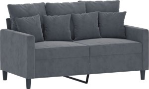 vidaXL vidaXL Sofa 2-osobowa, ciemnoszary, 120 cm, tapicerowana aksamitem 2