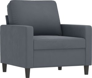 vidaXL Fotel z podnóżkiem, ciemnoszary, 60 cm, obity aksamit 4