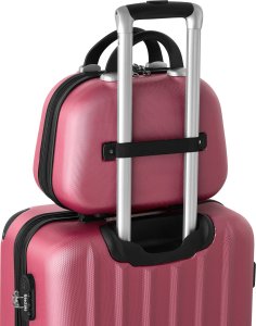 Tectake Zestaw walizek Cleo 4-częściowy z wagą bagażową - bordowy 11