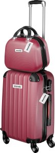 Tectake Zestaw walizek Cleo 4-częściowy z wagą bagażową - bordowy 2