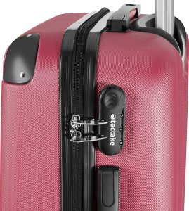 Tectake Zestaw walizek Cleo 4-częściowy z wagą bagażową - bordowy 7