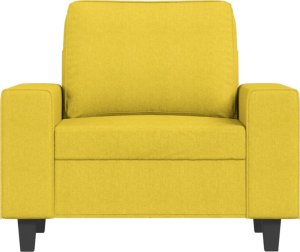 vidaXL vidaXL Fotel, jasnożółty, 60 cm, obity tkaniną 3