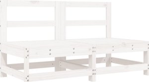 vidaXL Ogrodowe siedziska środkowe, białe, 2 szt., lita sosna 2