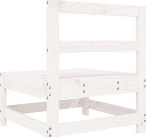 vidaXL Ogrodowe siedziska środkowe, białe, 2 szt., lita sosna 6