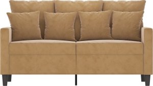 vidaXL Sofa 2-osobowa, brązowy, 120 cm, tapicerowana aksamitem 3