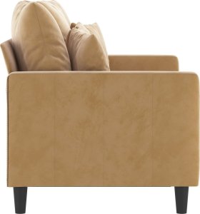 vidaXL Sofa 2-osobowa, brązowy, 120 cm, tapicerowana aksamitem 4