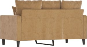 vidaXL Sofa 2-osobowa, brązowy, 120 cm, tapicerowana aksamitem 5