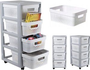 Curver CURVER REGAŁ INFINITY KD 4X10L AŻUROWY   /SZARY/BIAŁY 4