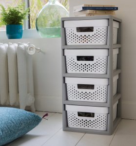 Curver CURVER REGAŁ INFINITY KD 4X10L AŻUROWY   /SZARY/BIAŁY 8