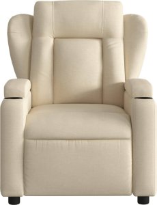 vidaXL vidaXL Rozkładany fotel masujący, elektryczny, kremowy, tkanina 8