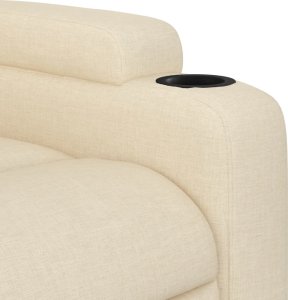 vidaXL vidaXL Rozkładany fotel masujący, elektryczny, kremowy, tkanina 10