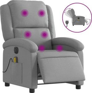 Triton Rozkładany fotel masujący, elektryczny, jasnoszary, tkanina 2