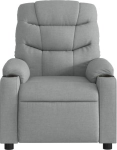 vidaXL Rozkładany fotel masujący, jasnoszary, obity tkaniną 7