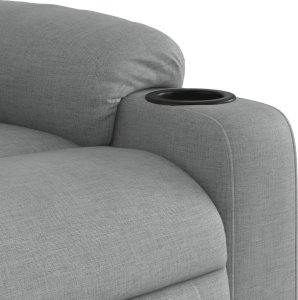 vidaXL Rozkładany fotel masujący, jasnoszary, obity tkaniną 9